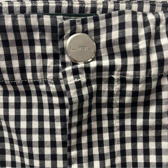 Lauren Ralph Lauren Gingham Check Ankle Pants Stretch 6 - Picture 4 of 10